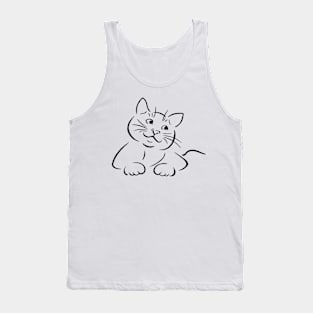 Funny Cat Design Tank Top